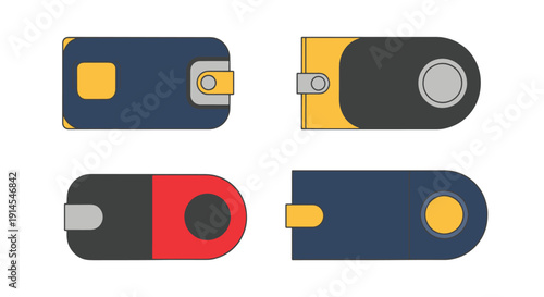 Key Holder Line art colorful professional design abstract clean tone illustration