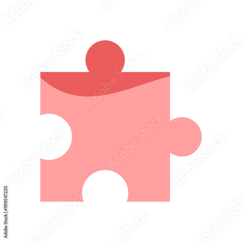 Flat jigsaw puzzle piece silhouette. A simple boardgame element for fun and entertainment. Vibrant toy design for children and hobby concepts. Ideal table games.