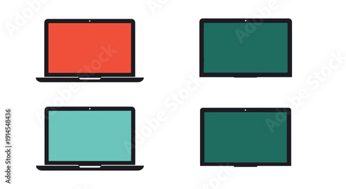 Laptop Line art digital illustration minimal abstract vector