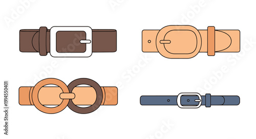 Leather Belt Line soft colorful abstract illustration