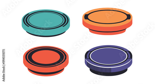 Lens Cap Line art minimal abstract concept illustration