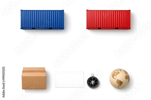 Wallpaper Mural Shipping & Logistics Flat Lay Concept Torontodigital.ca