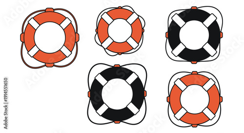 Life Buoy Line art soft color vector design