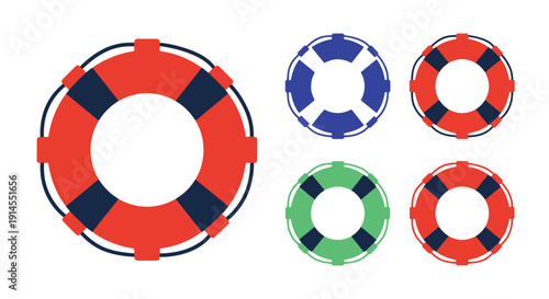 Life Buoy Line art soft dynamic tone illustration