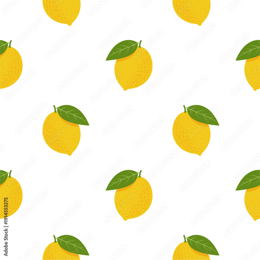 Obraz premium Seamless pattern with cute lemon. 