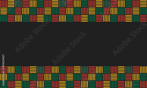 Tableau sur toile red yellow green abstract geometric shapes on black background, black history mo