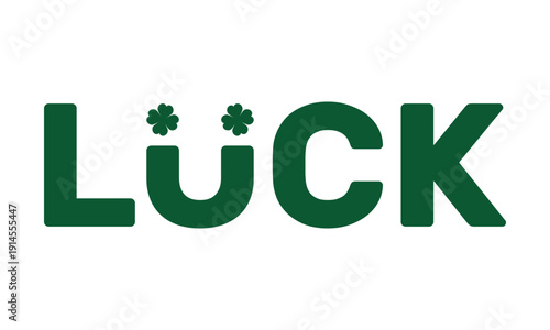 luck phrase and exclamation point, social media post, vector poster template, st. patrick's day greeting card