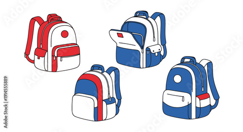 Medical Backpack modern color style illustration
