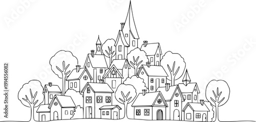 Community of Houses and Trees Outline
