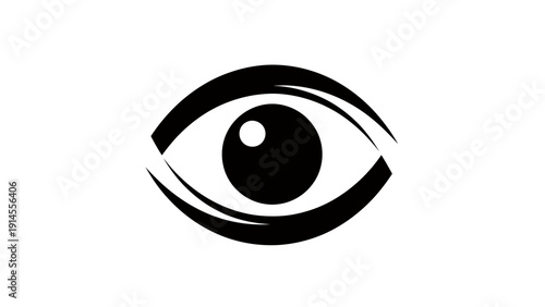 Minimalist black eye icon vector for logo design and UI graphics.