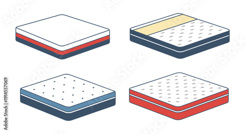 Mattress Line art vector modern style soft color design