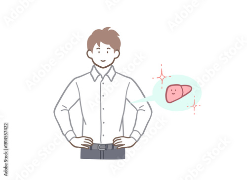 健康な肝臓のサラリーマンのイラスト素材