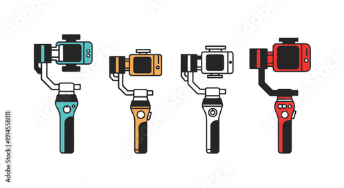 Mobile Gimbal Line clean color vector