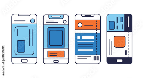 Mobile Boarding Pass minimal creative color vector