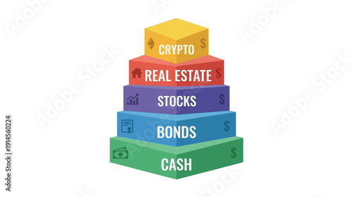 Investment Stack d flat vector isolated white background