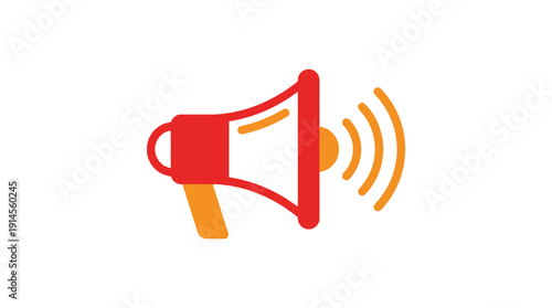 Bullhorn Icon d flat vector isolated white background