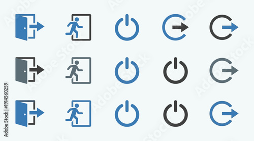 Logout Icons d flat vector isolated white background