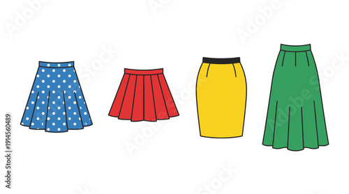 Skirts d flat vector isolated white background