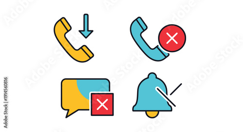 Missed Call Line art abstract dynamic style vector