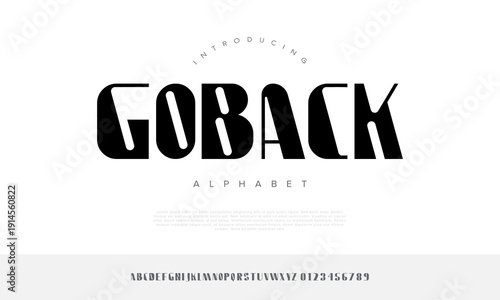 Goback alphabet modern bold display font for sport racing and futuristic automotive logo design