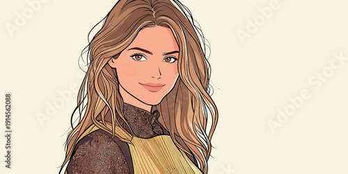 A woman with long hair and a warm smile wears an apron. She looks directly at the viewer, showing confidence and approachability.