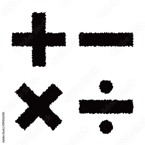 手描き風の四則演算・数式素材