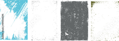 Grunge Paint Stroke and Distressed Texture Background Set