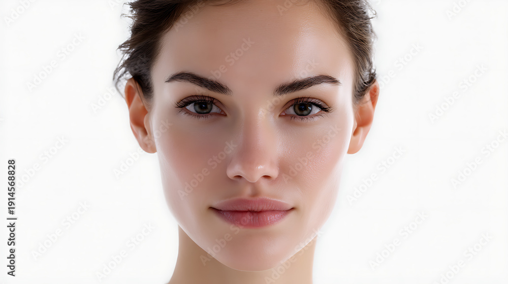 Obraz premium A beautiful portrait shot of a young, serene woman's face 