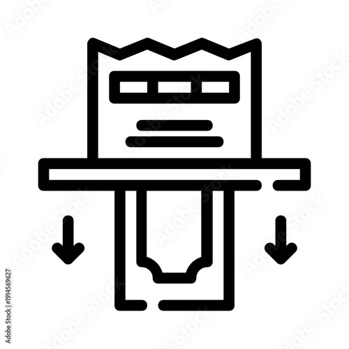 Banknote being inserted into an ATM currency, showcasing financial transactions at a cash machine. Suitable for illustrating banking services and money withdrawal.
