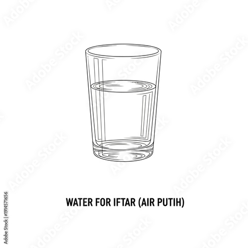 A refreshing glass of water, perfect for breaking fast during Ramadan, offering hydration and purity
