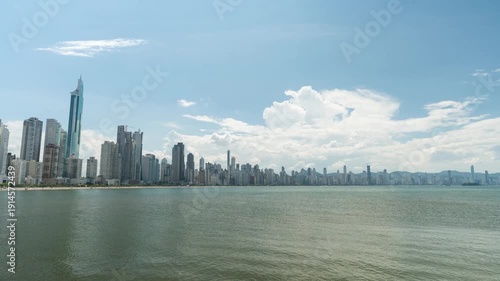 Timelapse of Balneário Camboriú skyline and ocean