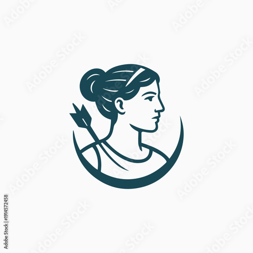Artemis Archer Olympian Goddess Logo