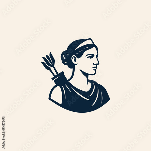 Artemis Archer Olympian Goddess Logo