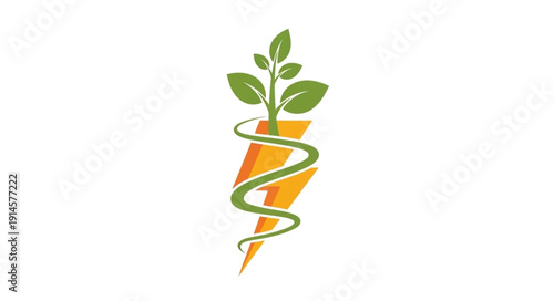 Healthy food concept with carrot and green sprout.