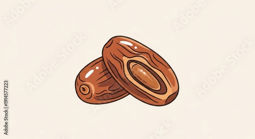 Backlit Dates on Light Beige Background