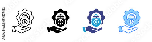 Money Management icon set multiple style collection