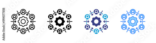 Contribution icon set multiple style collection