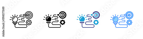 Approach  icon set multiple style collection