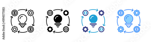 System icon set multiple style collection