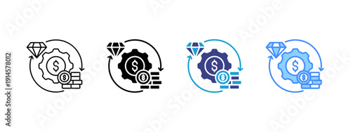 Asset Management icon set multiple style collection