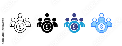 Investor icon set multiple style collection