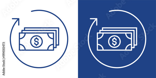 Return Blue And White Icon Style Collection