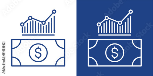 Gain Blue And White Icon Style Collection