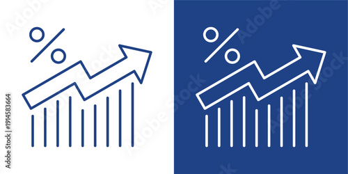 Yield Blue And White Icon Style Collection