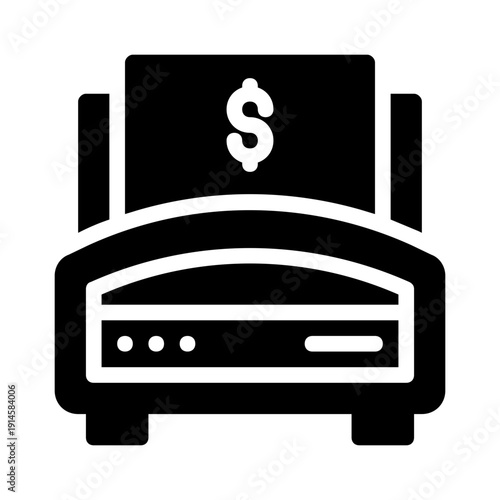 Atm with a dollar sign money suitable for finance, banking, investment concepts. Cash withdrawal, management, ATM transactions, financial services.
