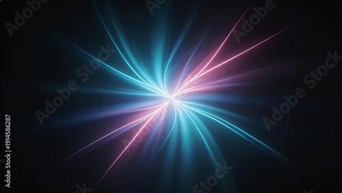 Colorful light rays emanating from center