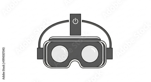 Virtual reality headset with power button and cables for immersive technology