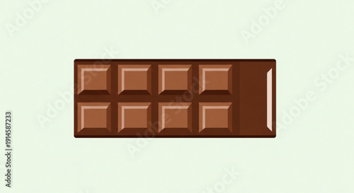 Chocolate bar with 9 squares on a light background brown dessert