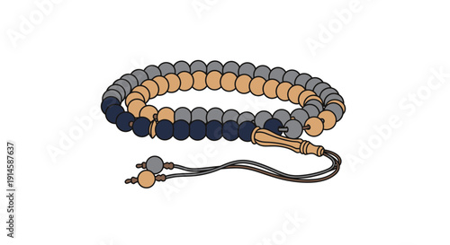 Beaded prayer bracelet with tassel and adjustable cord