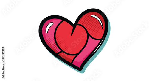 Heart Shape with Double Pocket Hearts Pop Art Style